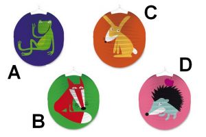 Papírový lampion koule 25cm ANIMALS, mix motivů