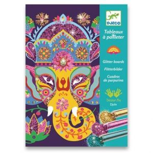 Malování barevným pískem Djeco - Třpytivá zvířata