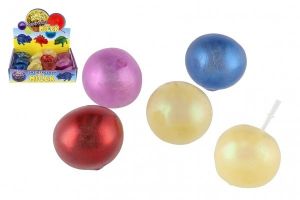 Míček antistresový mačkací sliz 7cm třpytivý 4 barvy