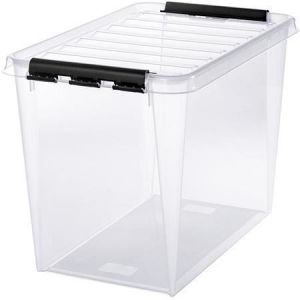 Úložný box "Classic 65", plast, průhledný, 61 l, černé úchytky, SMARTSTORE 3477070