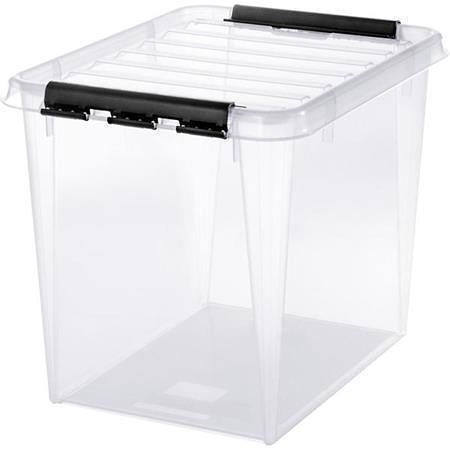 Úložný box &quot;Classic 50&quot;, plast, průhledný, 52 l, černé úchytky, SMARTSTORE 3542070