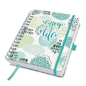 Diář "Jolie", mint zelená, A5, týdenní, nedatováno, tvrdé desky, SIGEL JP201