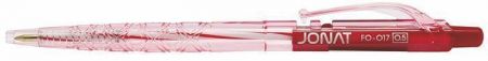 Kuličkové pero "Jonat", červená, 0,25 mm, stiskací mechanismus, FLEXOFFICE FO-017RED12