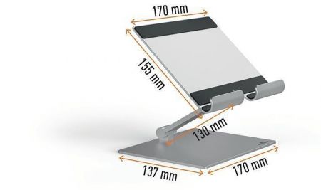 Stojan na tablet "RISE", stříbrná, DURABLE