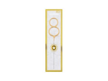 Prskavka - číslice 8, zlatá 6,5cm