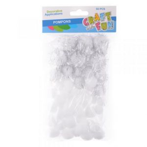 Bambulky plyšové metalické, různé velikosti, bílé