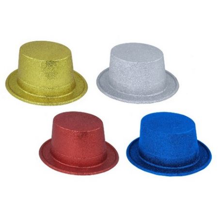 Klobouk plesový cylindr,plast, 4 barvy