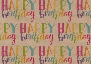 Balicí papír, 2m, happy birthday