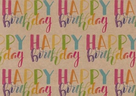 Balicí papír, 2m, happy birthday