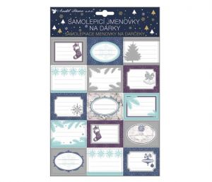 Samolepící jmenovky na dárky s glitrem
