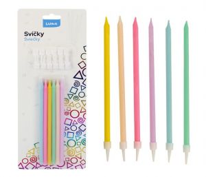 Svíčka 12ks PARTY pastel