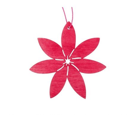 Dřevěný květ na zavěšení, růžový