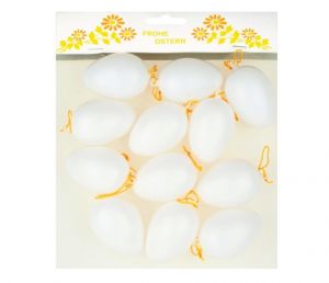 Vajíčka plastové bílé 6cm,12ks 8230