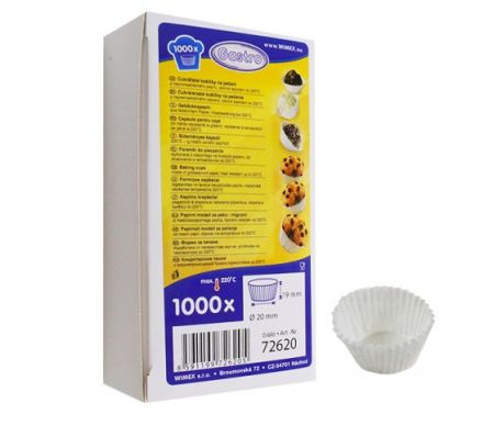 Cukrářské košíčky na pečení 20 x 19mm bílý, 1000ks