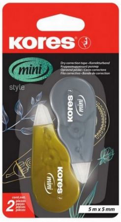 KORES Korekční strojek 84122 MINI Roller 5 m x 5,5 mm, 2 kusy, mix metalických barev