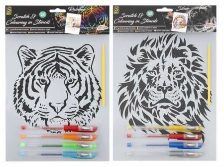 Vyškrabávací/vymalovávací obrázky s gelovými pery