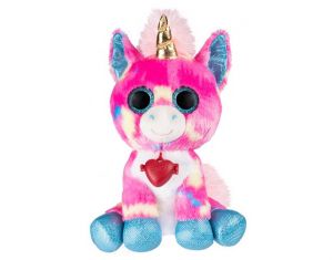 Jednorožec se srdíčkem plyšový duhový 32 cm