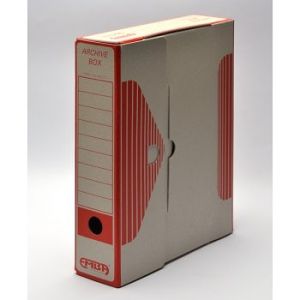 Archivní krabice, 33 x 26 x 7,5 cm, červená