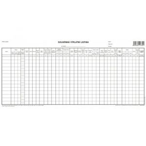 Souhrnná výplatní listina, 42,5 x 21 cm