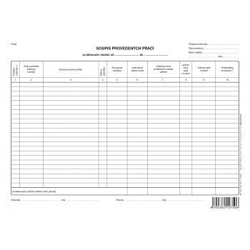 Soupis provedených prací