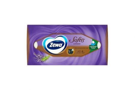 Kapesníky "Softis", levadule, krabice, 4 vrstvé, 80 ks, ZEWA