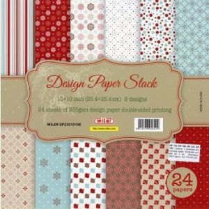 Sada papírů s drobnými vánočními motivy, 25,4x25,4 cm