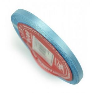 Stuha saténová 6 mm, světle modrá, 32 m