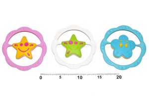 Chrastítko - kruh s kvězdičkou, kytičkou