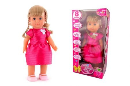 Panenka chodící ADÉLKA-8 písniček 43cm