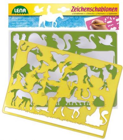 LENA-Kreslící šablony-koně,kočky