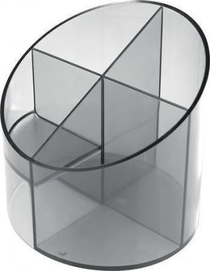 HELIT plastový čtyřdílný stojánek na tužky transparentní