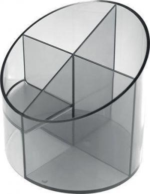 HELIT plastový čtyřdílný stojánek na tužky transparentní