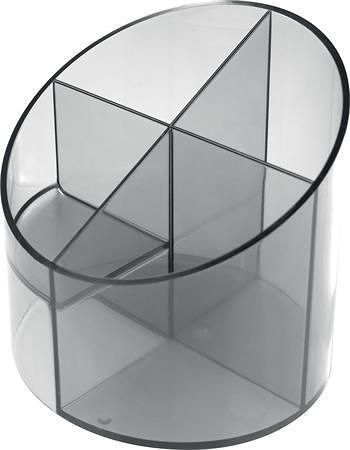 HELIT plastový čtyřdílný stojánek na tužky transparentní