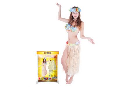 Sukně Havaj dospělá 72cm přírodní