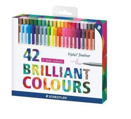 Liner "Triplus 334", sada - 42ks, různé barvy, 0,3 mm, STAEDTLER