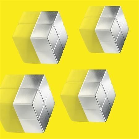 Magnety "SuperDym", stříbrná, kostka, extra silný, 4 ks, SIGEL BA705
