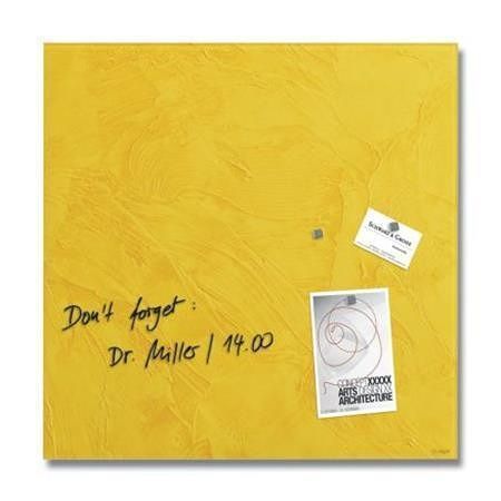 Magnetická skleněná tabule "Artverum®", žlutá struktura, 48 x 48 x 1,5 cm, SIGEL GL293