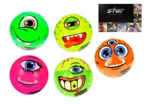 Míček Monster 11cm s bláznivým obličejem, 5 druhů
