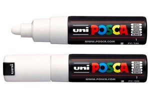 Akrylový popisovač "Posca PC-7M", bílá, 4,5-5,5 mm, UNI