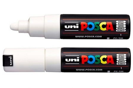 Akrylový popisovač "Posca PC-7M", bílá, 4,5-5,5 mm, UNI