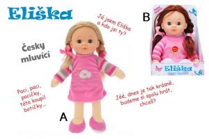 Panenka Eliška mrkací 30cm na baterie česky mluvící