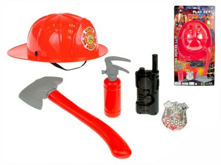 Sada hasič s přilbou