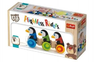 Tučňáci na kolečkách dřevěné 3ks