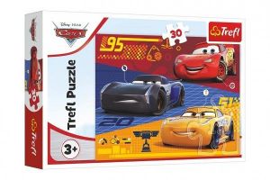 Puzzle Auta před závodem/Cars 3 Disney 27x20cm 30 dílků v krabičce 21x14x4cm
