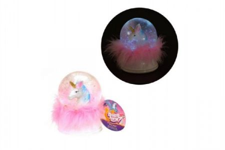 Sněhová koule/těžítko jednorožec kůň světle růžová