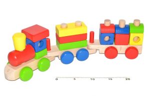 Vláček dřevěný barevný