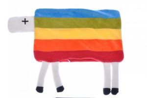 Polštářek plyšový ovečka s nožičkami 35x22cm na zip