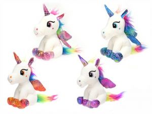 Jednorožec s křídly 16cm plyšový sedící