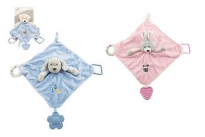 Usínáček zvířátko s chrastítkem a kousátky plyš