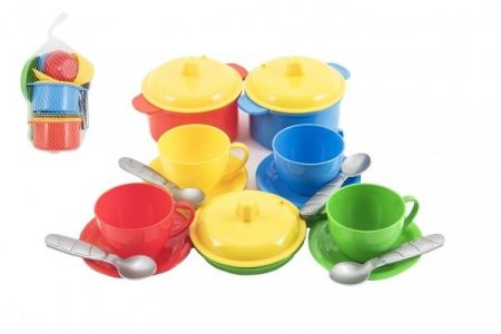 Sada nádobí plast barevné 18ks